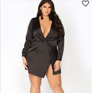 Fashion Nova - Black Satin Dress